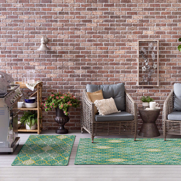 Jackson Distressed Ikat Seafoam Area Rug