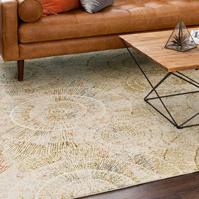 Karastan Omni Starburst Yellow Area Rug