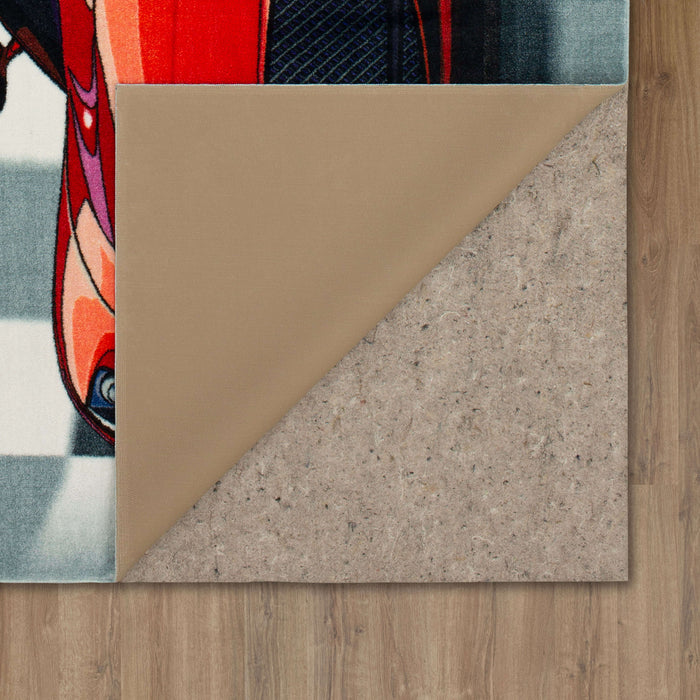 Technicolor Racer Red Area Rug