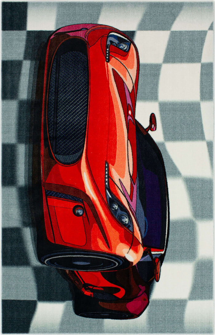 Technicolor Racer Red Area Rug
