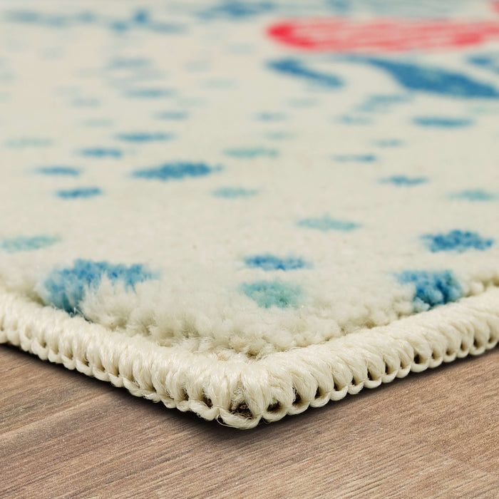 Summertime Vibes White & Blue Accent Rug