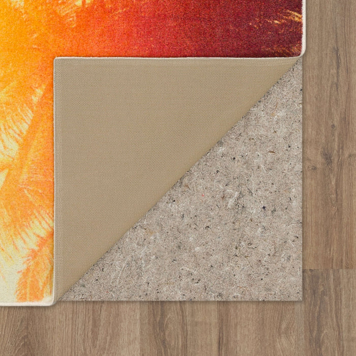 Technicolor Summertime Palms Yellow Area Rug