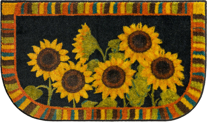 Sunflower Bloom Black Accent Rug
