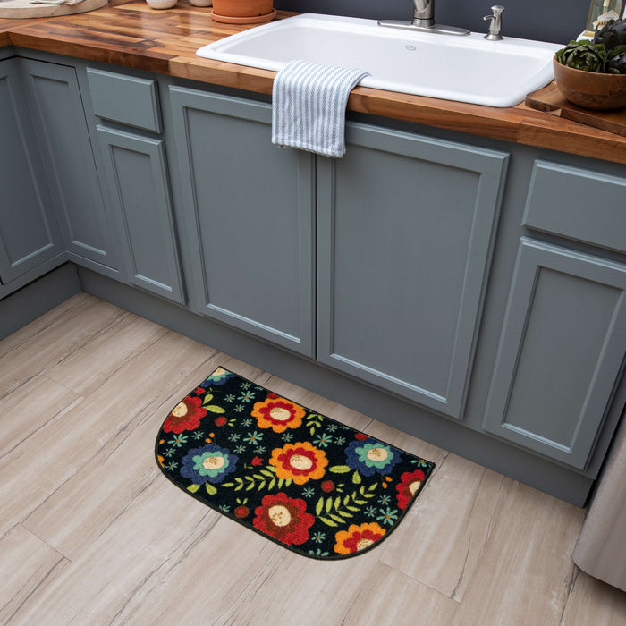 Colorful Garden Black Accent Rug