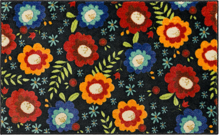 Colorful Garden Black Accent Rug