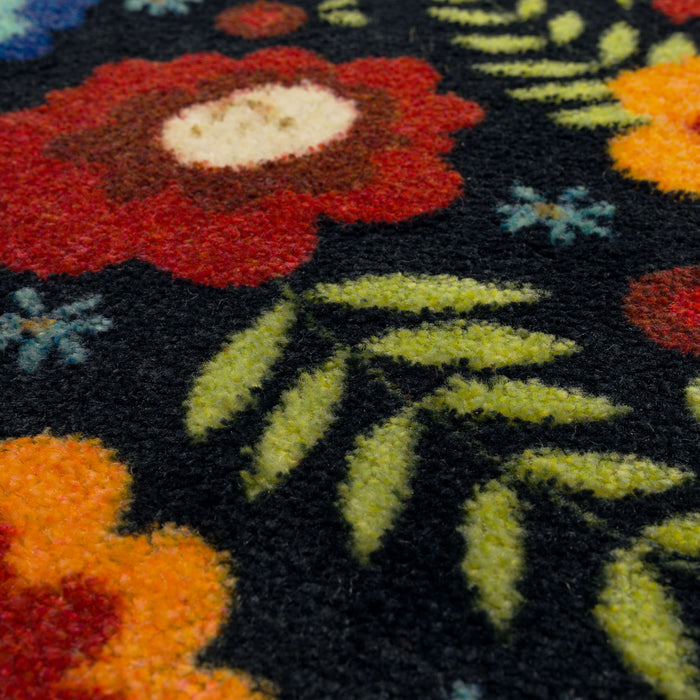 Colorful Garden Black Accent Rug