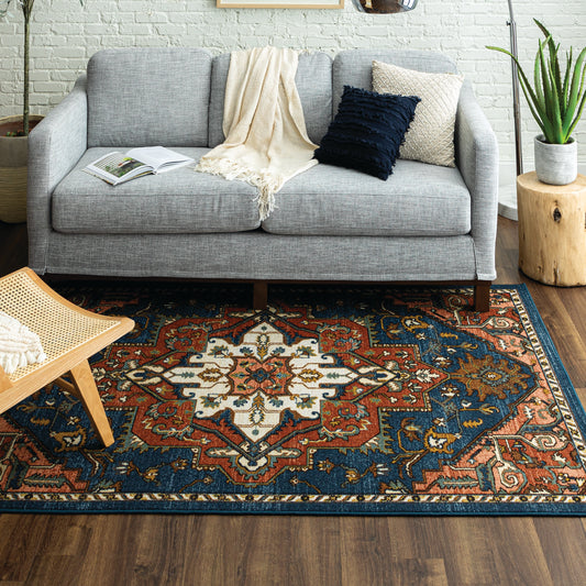 Caroline Navy Area Rug