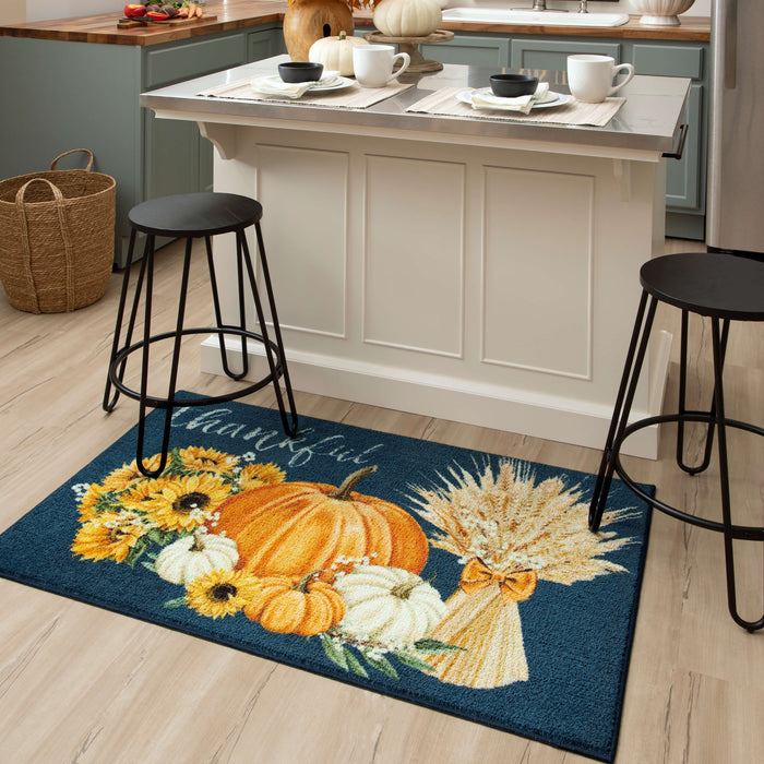 Thankful Autumn Denim Accent Rug