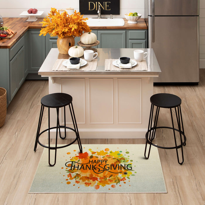 Thanksgiving Leaves Spice Accent Rug
