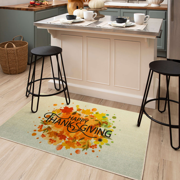 Thanksgiving Leaves Spice Accent Rug