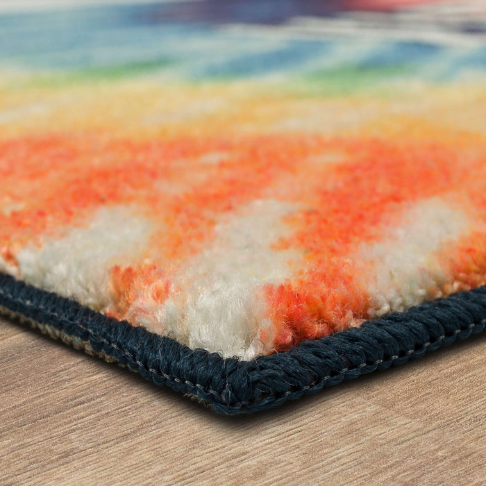 Tie Dye Multicolor Accent Rug