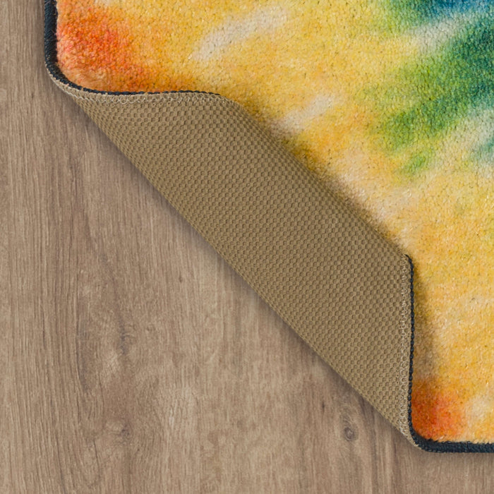 Tie Dye Multicolor Accent Rug