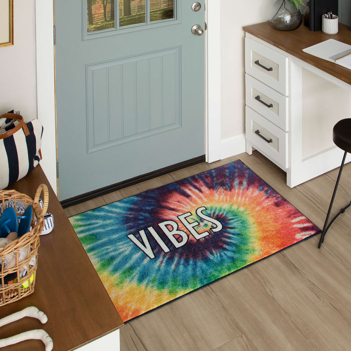 Tie Dye Multicolor Accent Rug