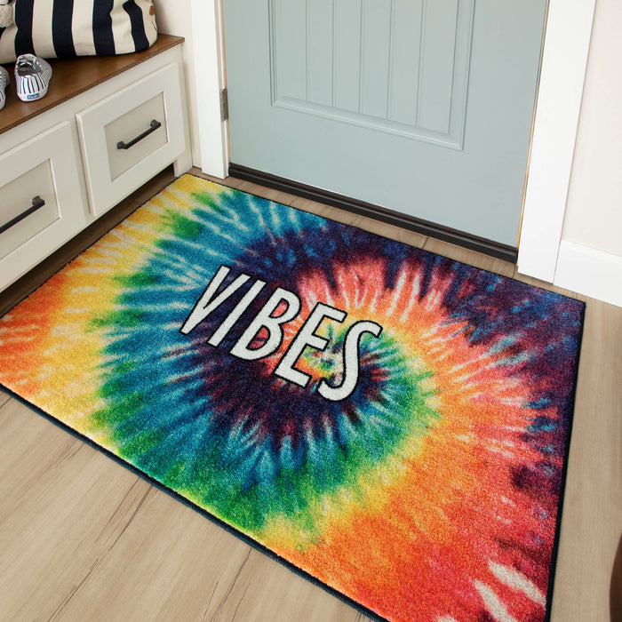 Tie Dye Multicolor Accent Rug