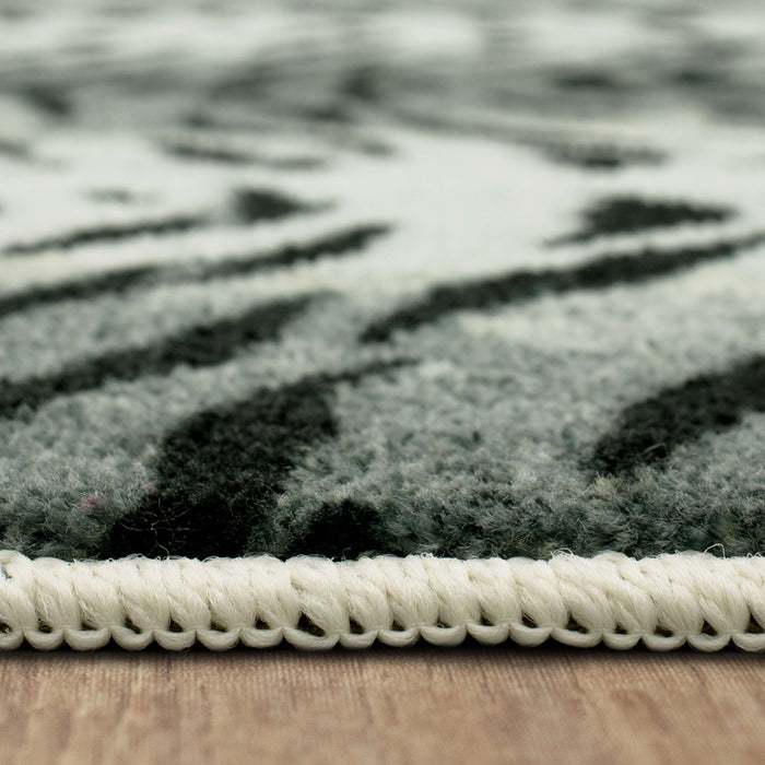 Technicolor Tiger Skin Black Area Rug