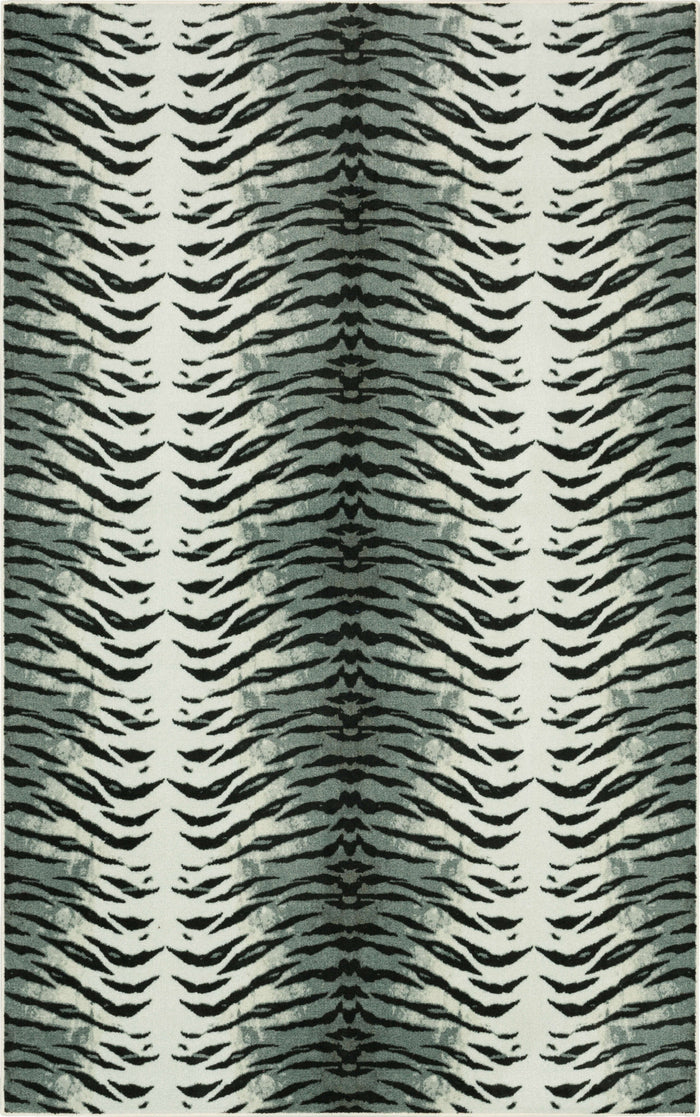Technicolor Tiger Skin Black Area Rug