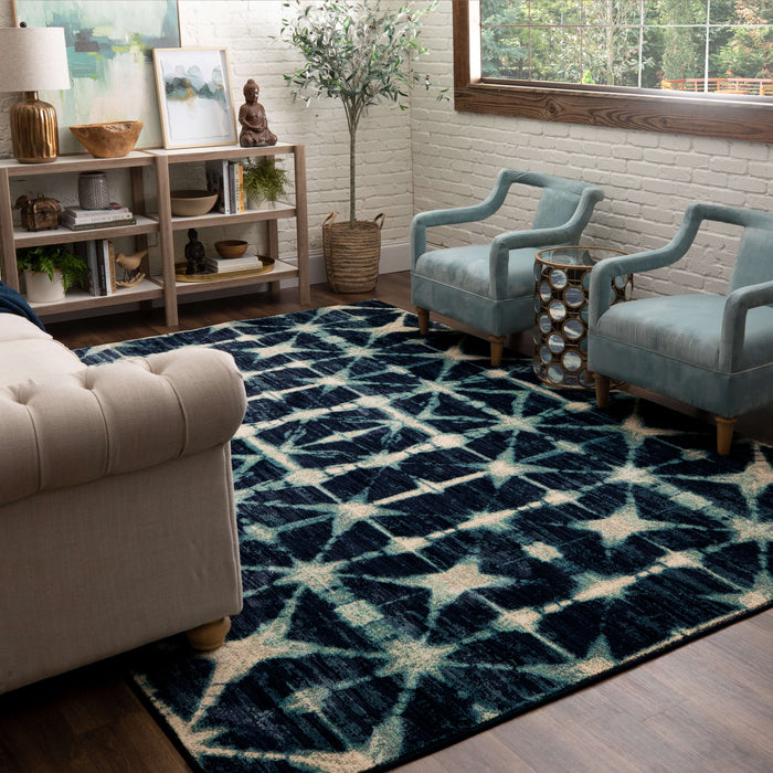 Karastan Expressions Triangle Accordion Indigo by Scott Living