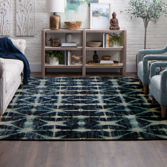 Karastan Expressions Triangle Accordion Indigo by Scott Living