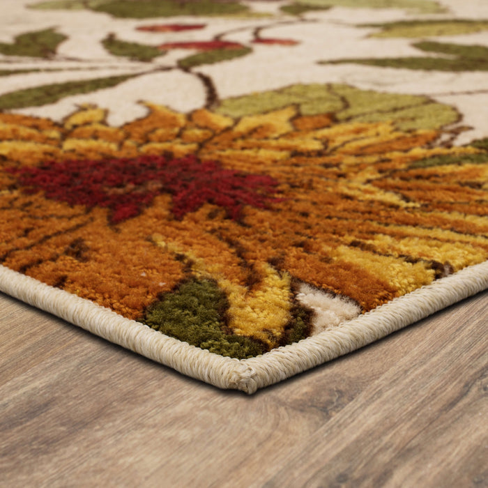 Acropolis Peony White & Green Area Rug