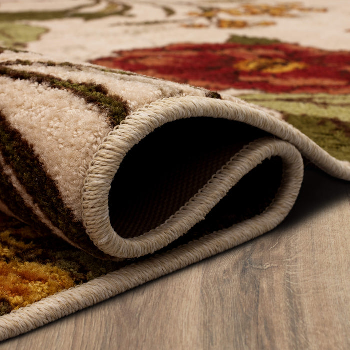Acropolis Peony White & Green Area Rug