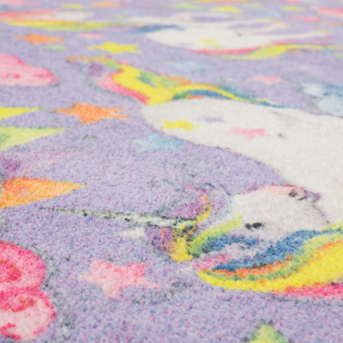 Technicolor Unicorn Purple Area Rug