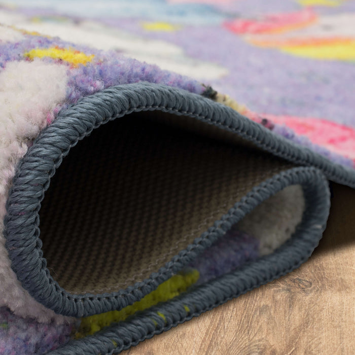 Technicolor Unicorn Purple Area Rug