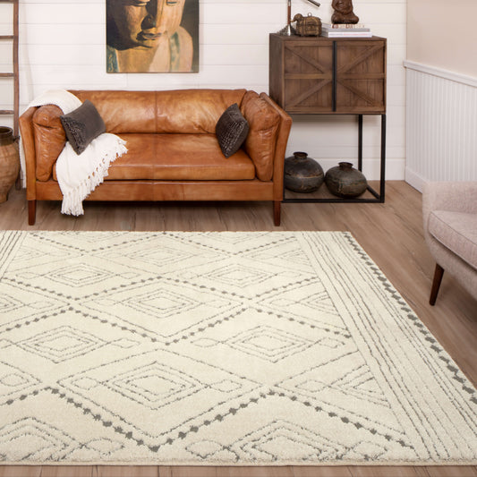 Brizo Woodland White & Gray Area Rug