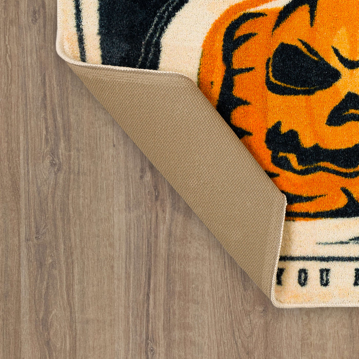 Very Scary Halloween Black Accent Rug