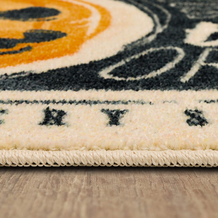 Very Scary Halloween Black Accent Rug