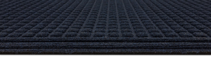 Waffle Grid Impression Blue Door Mat