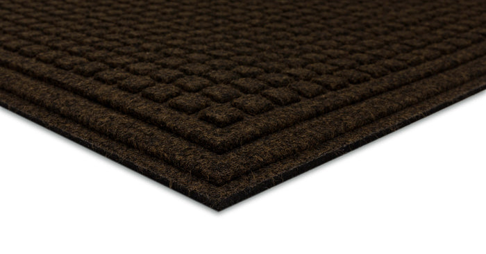 Waffle Grid Impression Brown Door Mat
