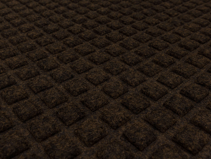 Waffle Grid Impression Brown Door Mat