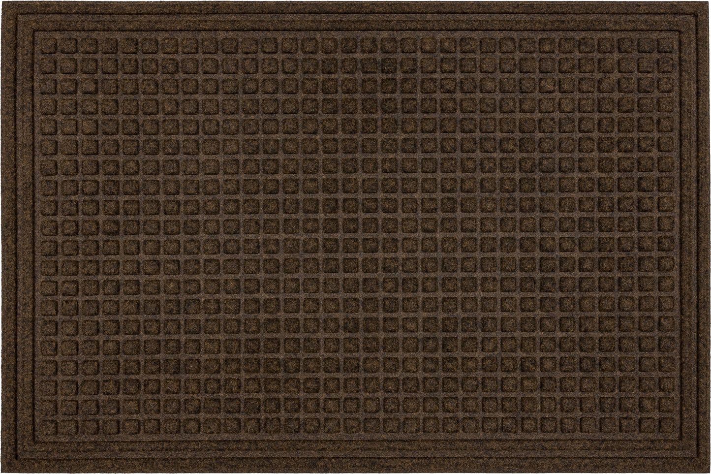 Waffle Grid Impression Brown Door Mat