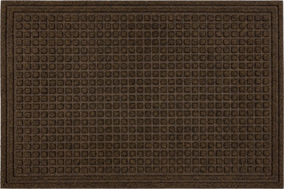 Waffle Grid Impression Brown Door Mat