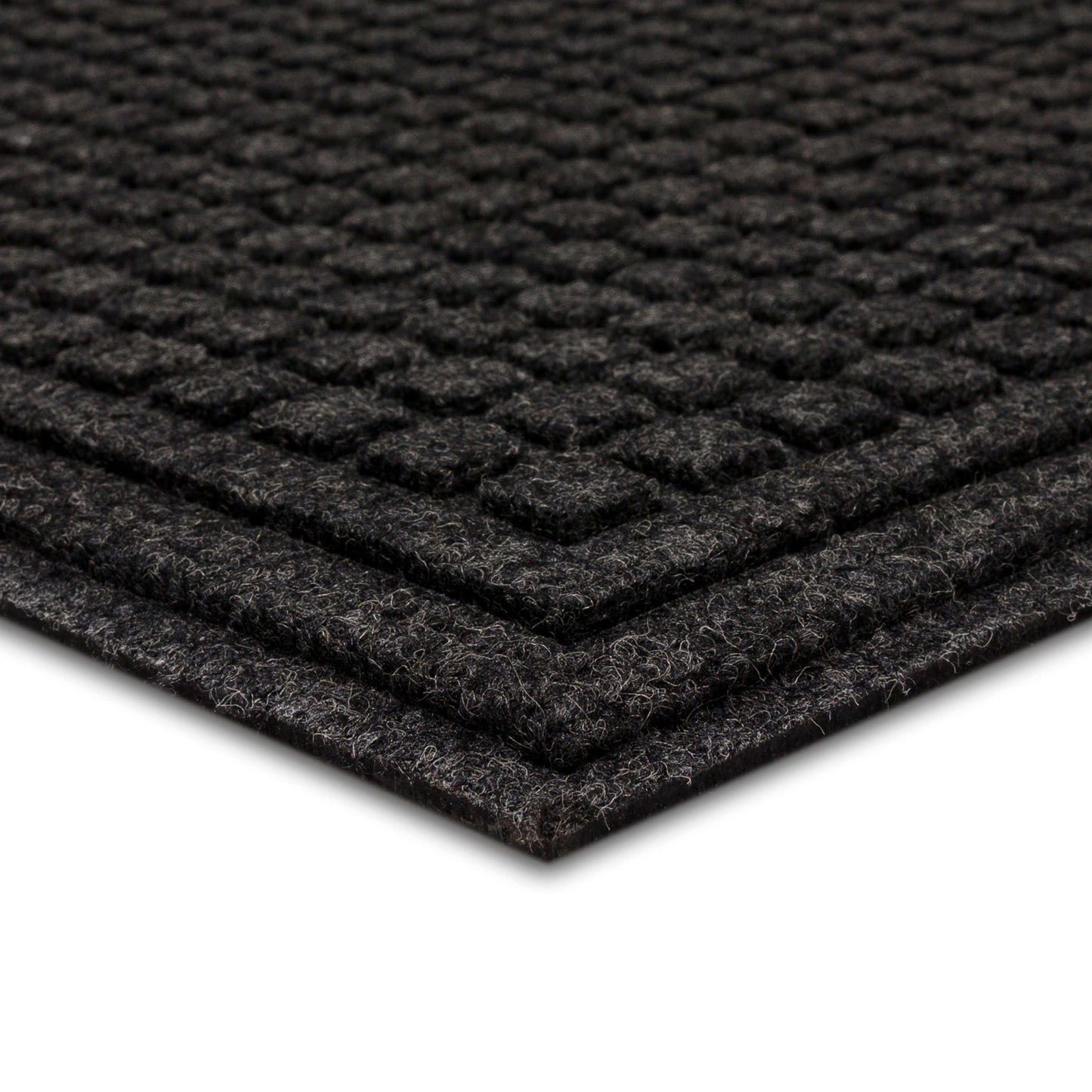 Waffle Grid Impression Onyx Door Mat