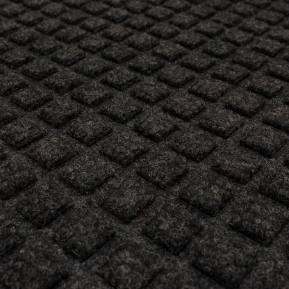 Waffle Grid Impression Onyx Door Mat