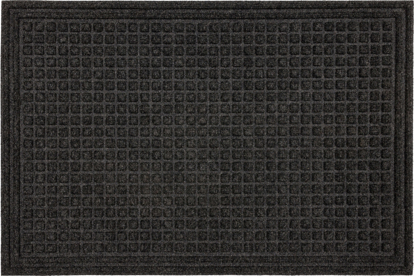 Waffle Grid Impression Onyx Door Mat