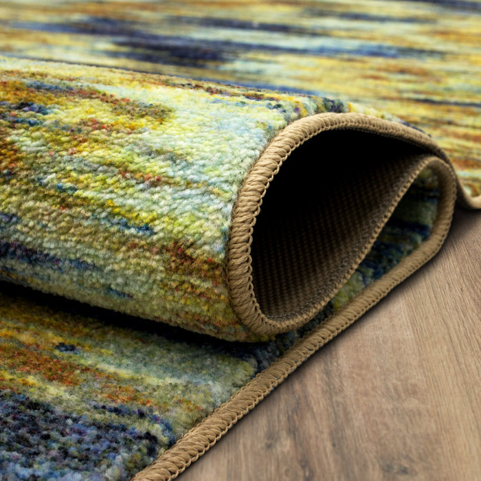 Technicolor Eaton Brown & Blue Area Rug