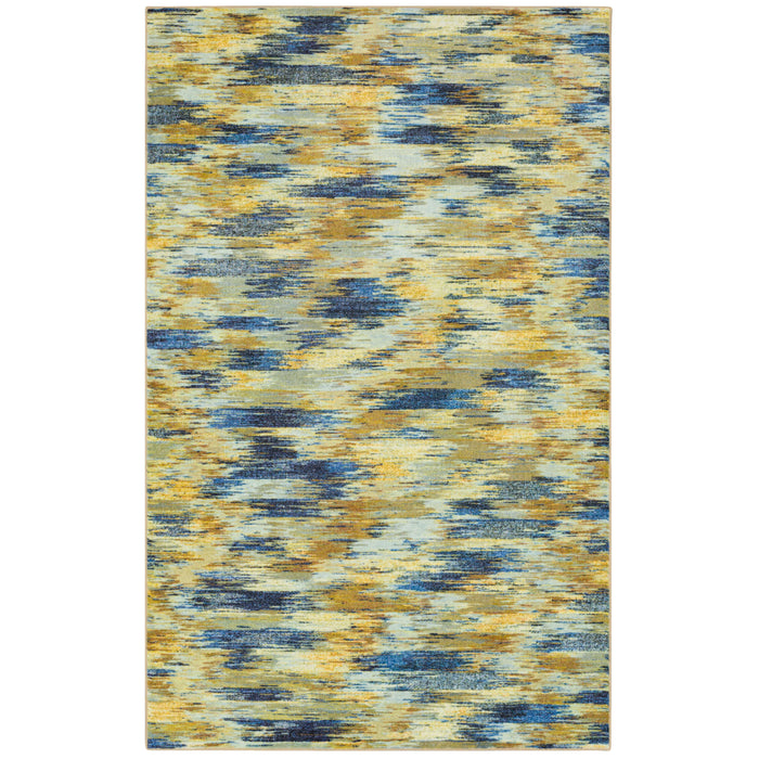 Technicolor Eaton Brown & Blue Area Rug