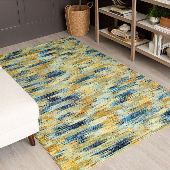 Technicolor Eaton Brown & Blue Area Rug