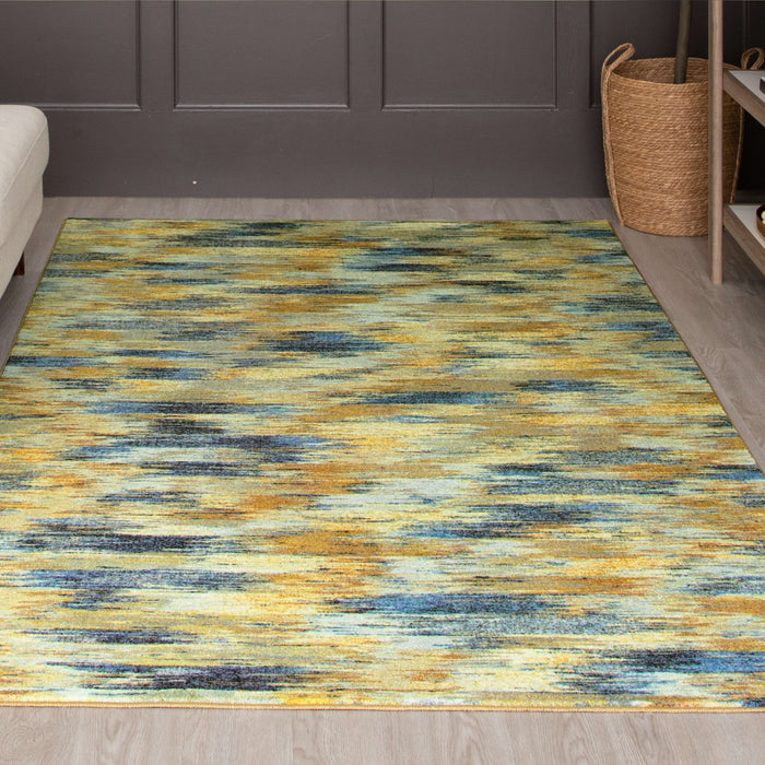 Technicolor Eaton Brown & Blue Area Rug