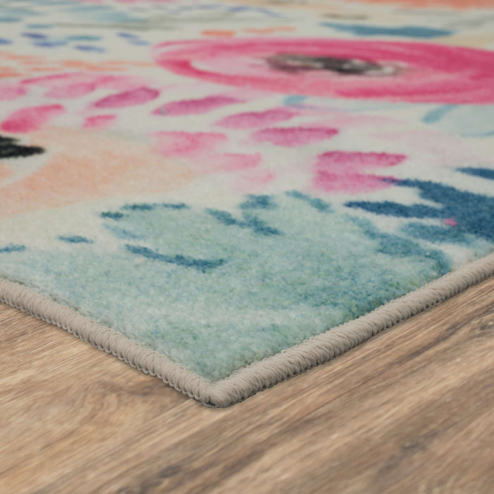 Technicolor Ever Orange & Blue Area Rug