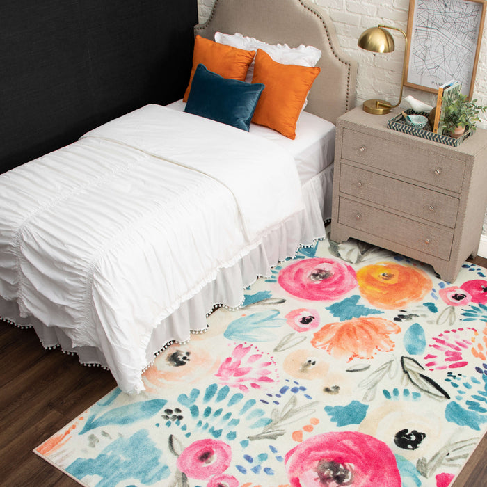 Technicolor Ever Orange & Blue Area Rug