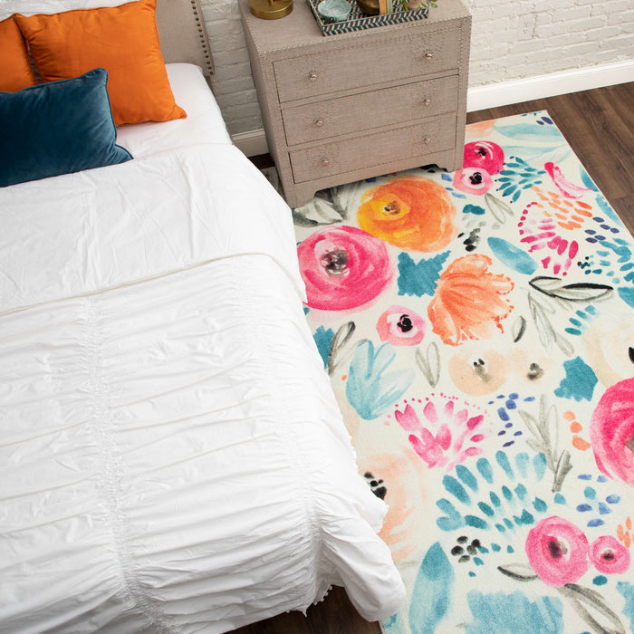 Technicolor Ever Orange & Blue Area Rug