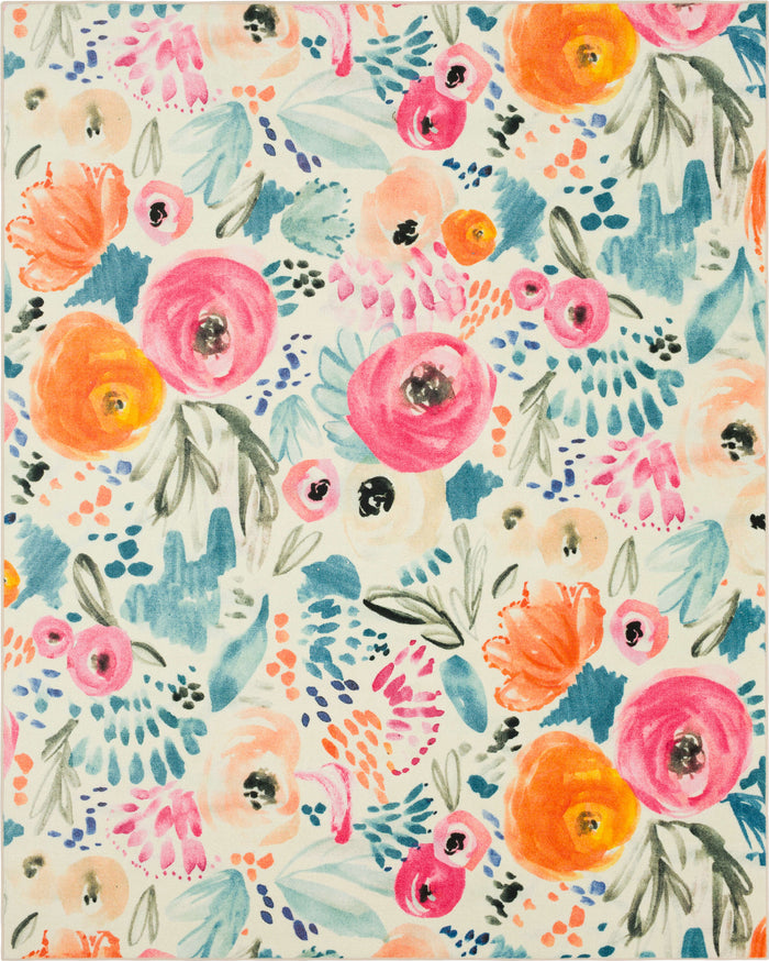 Technicolor Ever Orange & Blue Area Rug