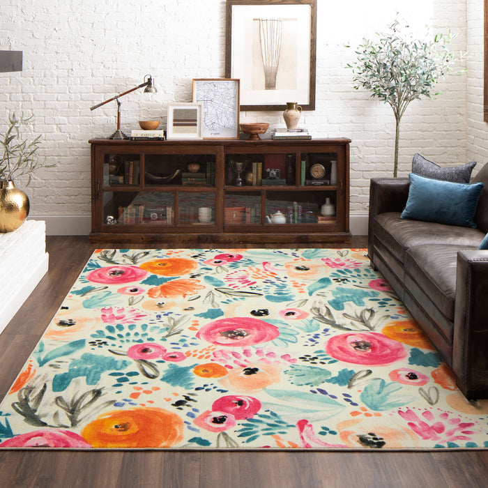 Technicolor Ever Orange & Blue Area Rug
