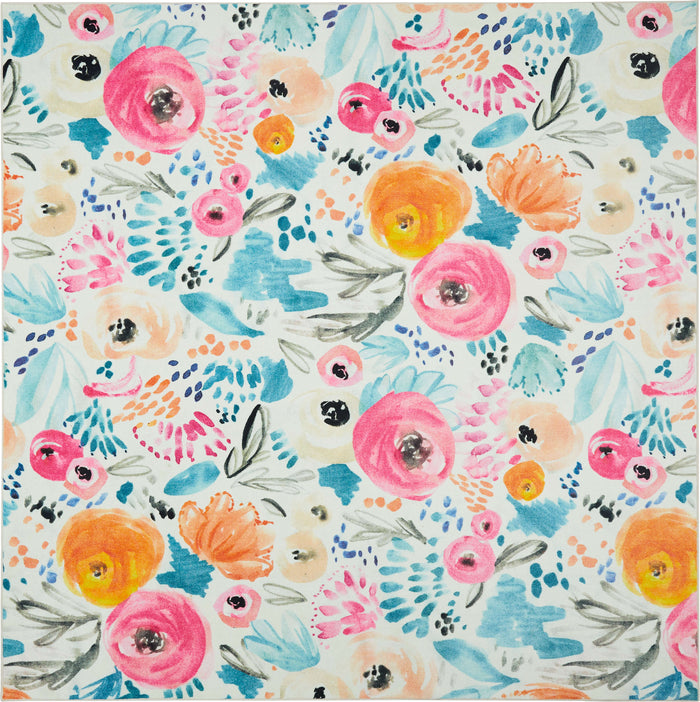Technicolor Ever Orange & Blue Area Rug