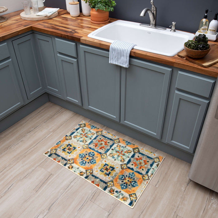 Ornate Tiles Multicolor Accent Rug