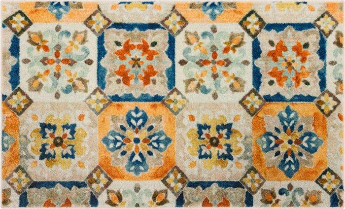 Ornate Tiles Multicolor Accent Rug