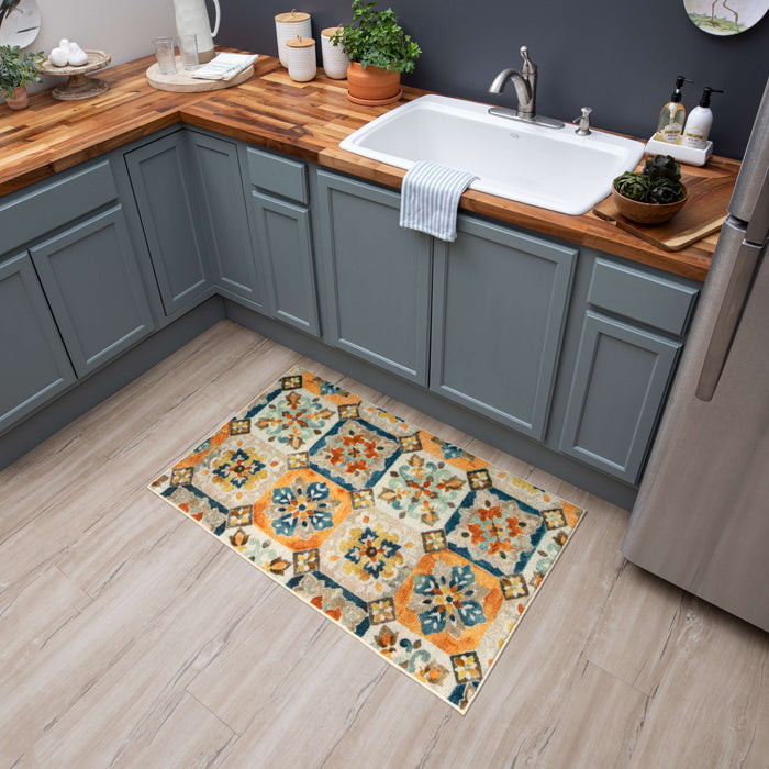 Ornate Tiles Multicolor Accent Rug